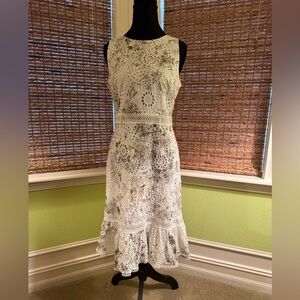 ANTONIO MELANI White Lace Midi Dress